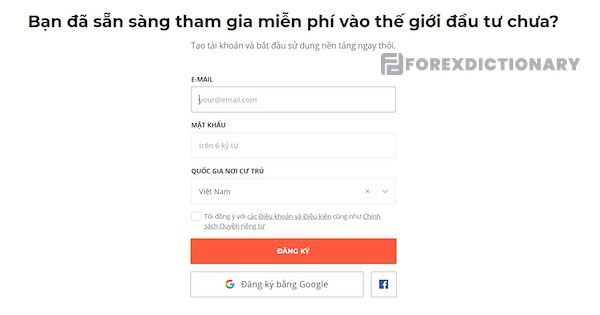 Nhập các thông tin cần thiết