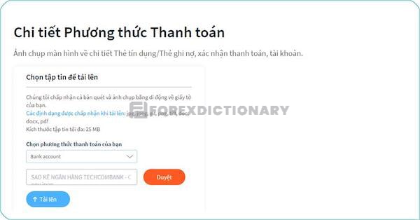 Xác minh phương thức thanh toán tại sàn FXTM