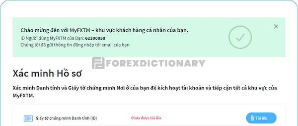 Tải lên các giấy tờ hỗ trợ xác minh tài khoản cá nhân