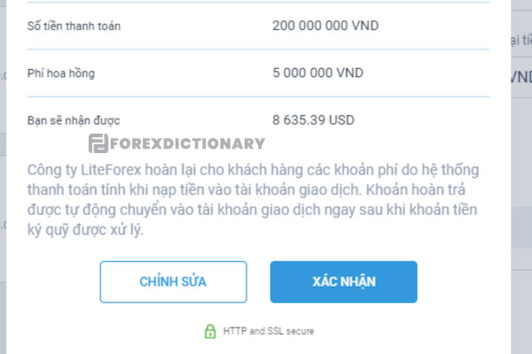 Xác nhận quá trình giao dịch