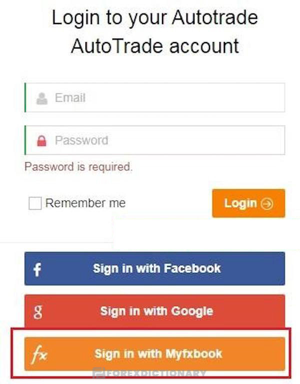 Đăng nhập tài khoản từ Myfxbook