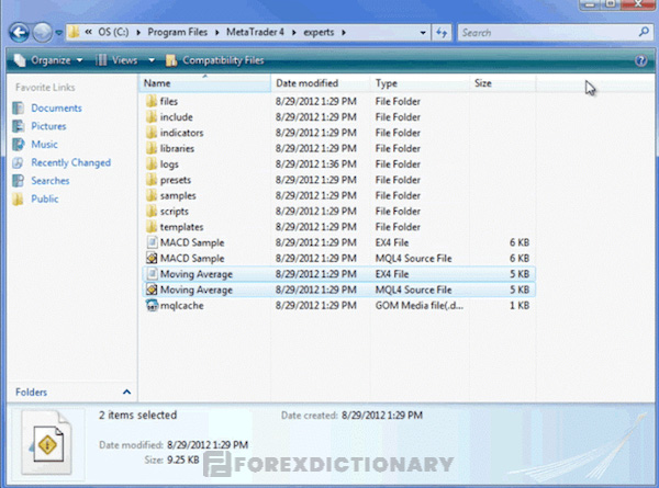 Trader cần nhập tệp robot Forex vào thư mục MT4