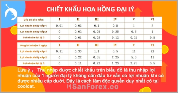 Chính sách hoa hồng dành cho người tham gia giới thiệu sàn giao dịch Coolcat