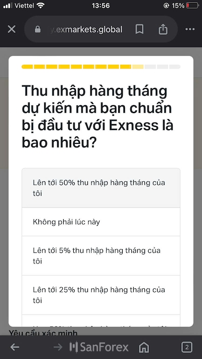 Tự ước tính số tiền kiếm được mỗi tháng và lựa chọn đáp án phù hợp