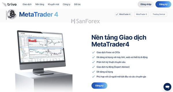 Giao dịch thông qua nền tảng MT4 với nhiều tính năng tối ưu